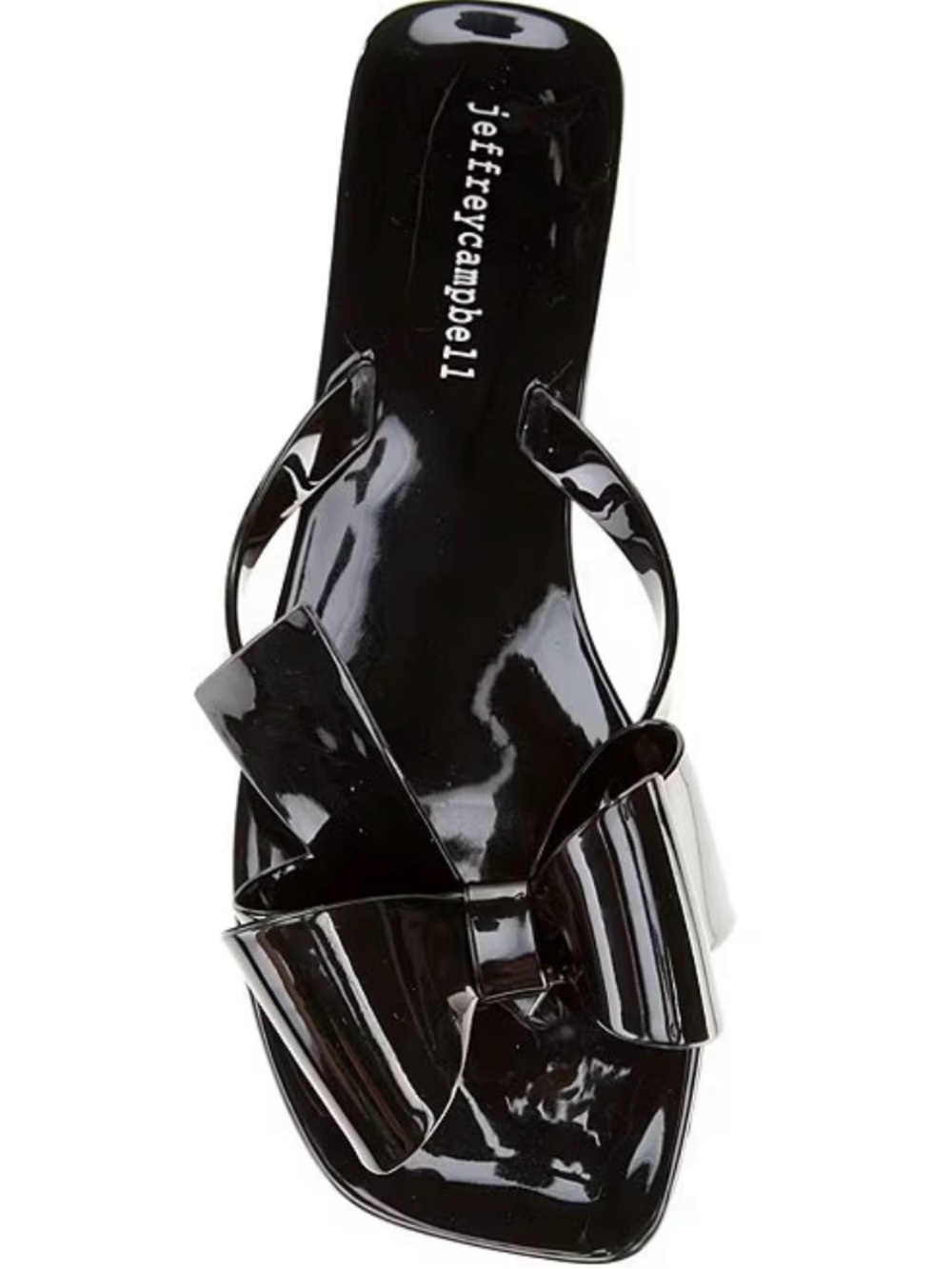 Jeffrey Campbell Black Patent Bow Slide Sandals